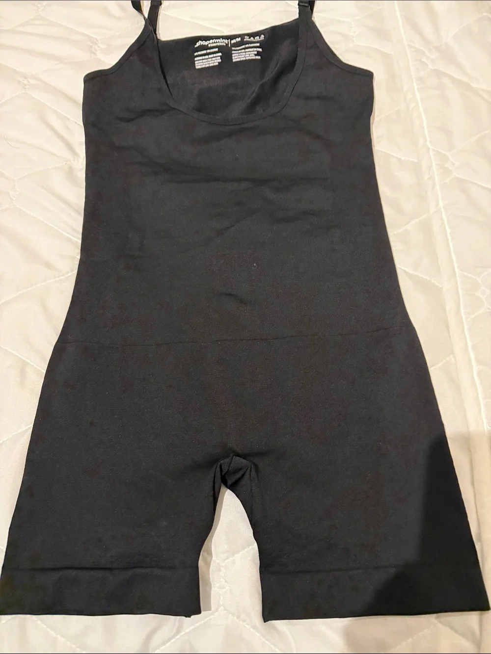 Shapermint Black Women One-Piece Bodysuit with Adjustable Straps